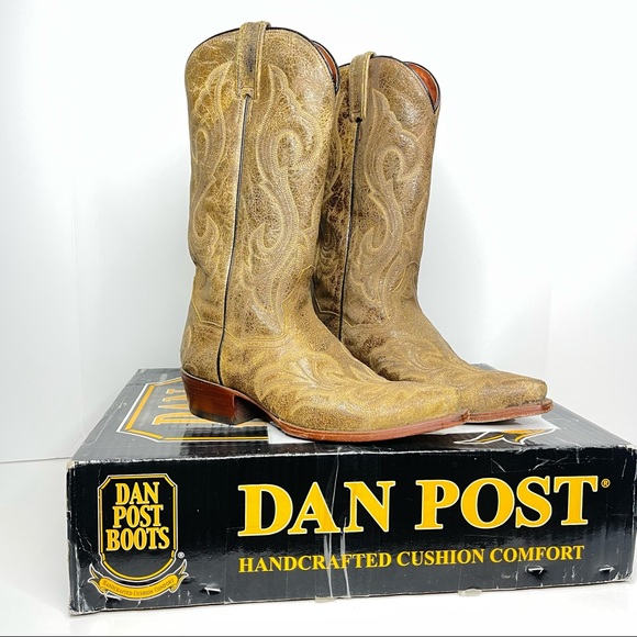 DAN POST Cowboy Boots Size 9 Tan Style 2231 - Picture 16 of 16